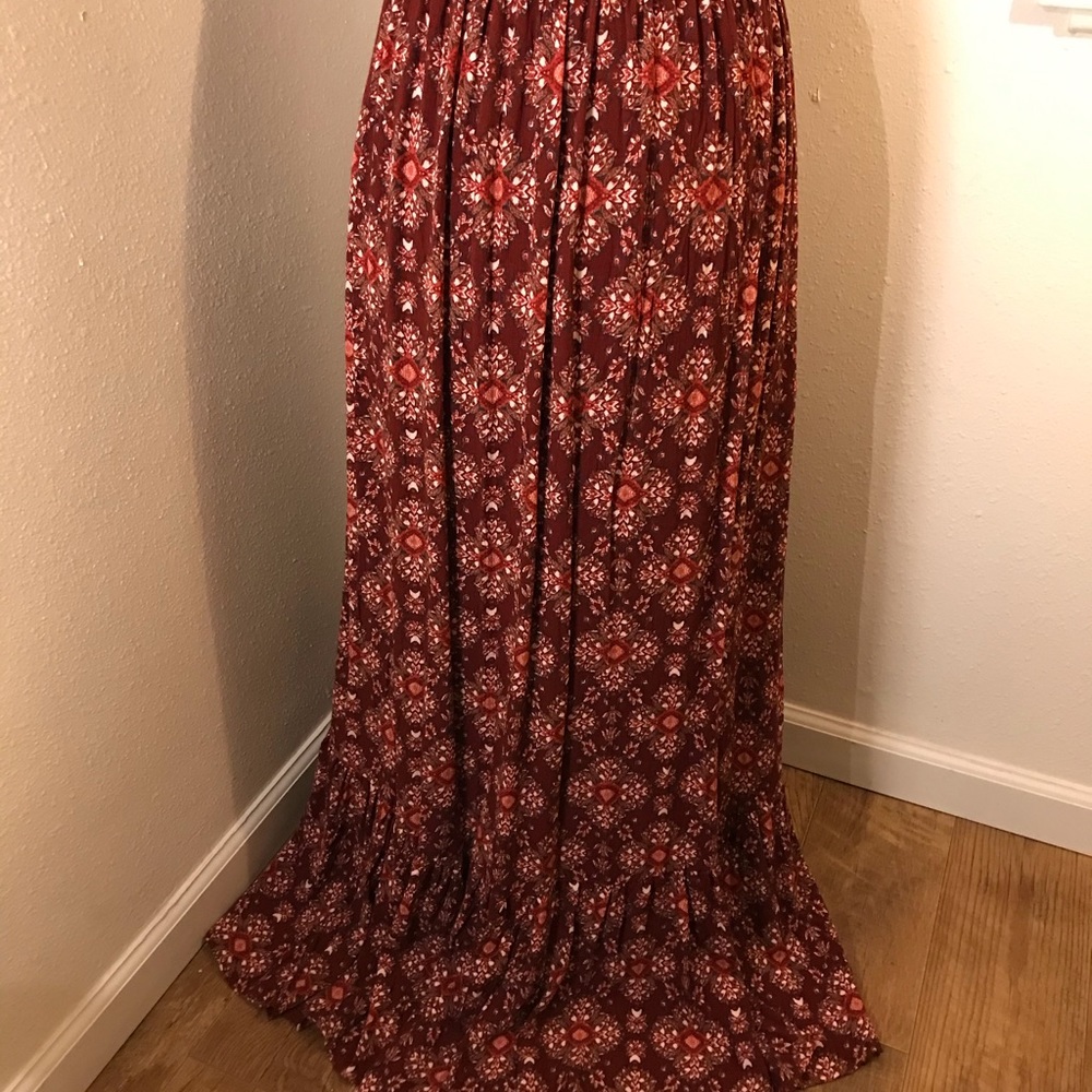 Earthbound boho hippie skirt dark red/rust